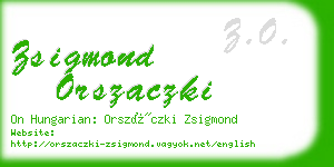 zsigmond orszaczki business card